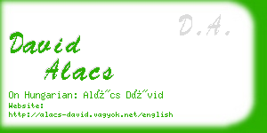 david alacs business card